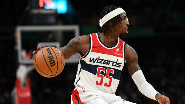 Wright during the Wizards’ 118-107 loss to the Timberwolves on Jan. 24, 2024.